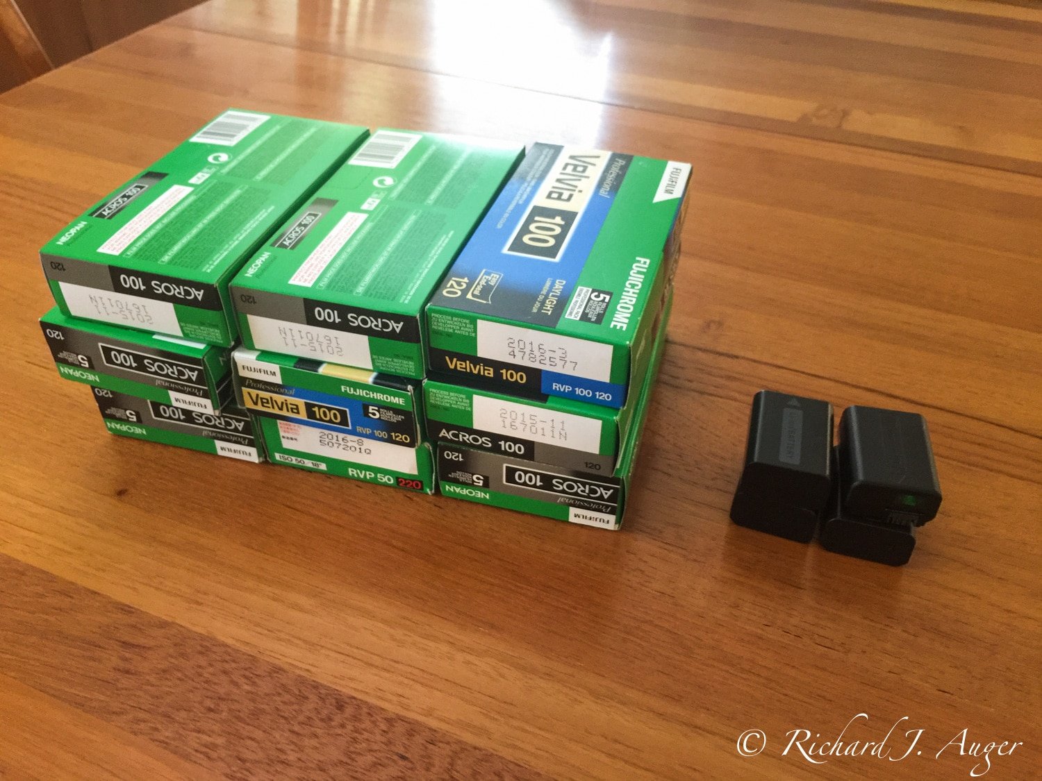 One week worth of film next to one week of batteries. Not sure I know what all the fuss is about.