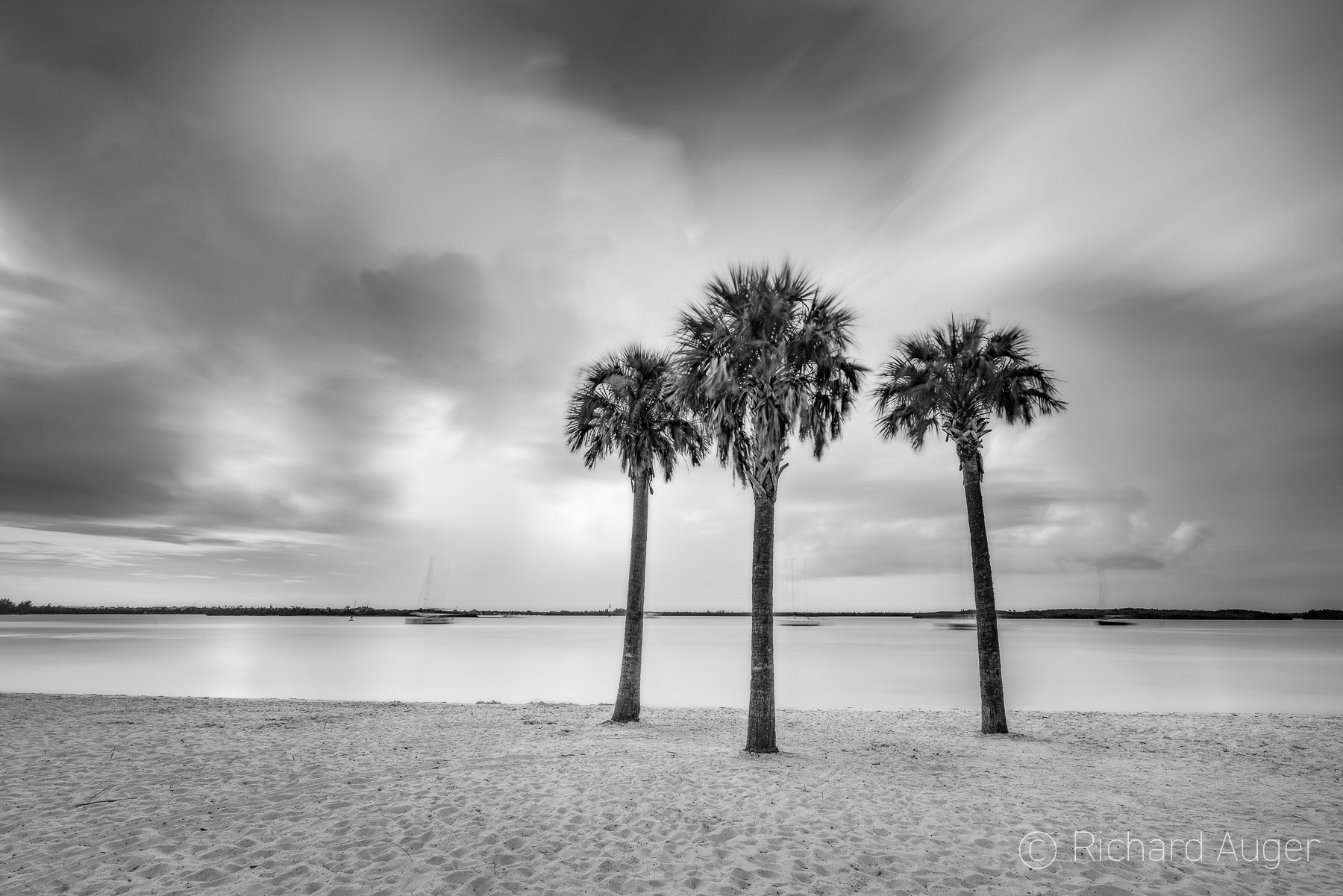 Ft Beach, Fort Pierce Florida, Photograph, Long Exposure, Black and White