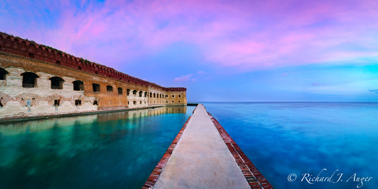 Dry Tortugas National Park, Fort Jefferson, Florida, Panorama, Fort, Key West, Sunset, Ocean, Walkway, Moat, Photograph, Landscape, Photo, Photographer