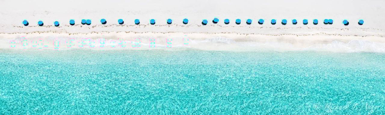 Eastern Most Point, Palm Beach Shores, Umbrella, Drone, Aerial, Ocean, Blue, Waves, Abstract, Panorama, Canvas, Metal, Acrylic, Photographer, Photograph